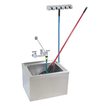 Bk Resources Mop Sink Kits 24 in x 24 in, 1, 0, Floor Mount, Stainless Steel BKMS2-2424-12-KIT